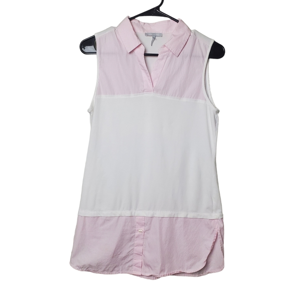 Hinson Wu | Sleeveless Cotton Tank Top | Pink White Golf Tennis Pickleball | XS